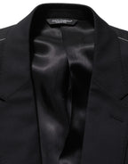 Black Wool Single Breasted Blazer Jacket