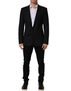 Black Wool Single Breasted Blazer Jacket