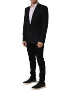 Black Wool Single Breasted Blazer Jacket