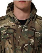 Multicolor Camouflage Hooded Coat Jacket
