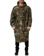 Multicolor Camouflage Hooded Coat Jacket