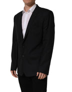 Black Wool Single Breasted Blazer Jacket