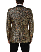 Gold Leopard Single Breasted Men Coat Jacket