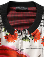 Multicolor Majolica Bull Print Bomber Jacket