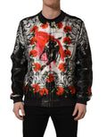 Multicolor Majolica Bull Print Bomber Jacket