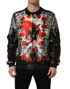Multicolor Majolica Bull Print Bomber Jacket