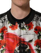 Multicolor Majolica Bull Print Bomber Jacket