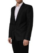 Black Wool Single Breasted Blazer Jacket