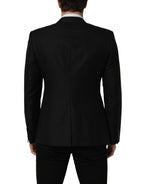 Black Wool Single Breasted Blazer Jacket