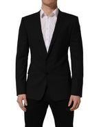 Black Wool Single Breasted Blazer Jacket