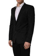 Black Wool Single Breasted Blazer Jacket