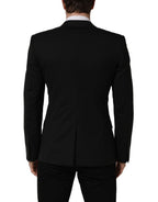 Black Wool Single Breasted Blazer Jacket