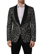 Black Crystal Embellished Coat Blazer Jacket