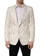 Off White Floral Single Breasted Men Jacket