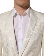 Off White Floral Single Breasted Men Jacket