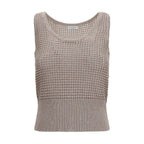 Beige Cotton Tank Tops