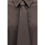 Brown Cotton Dress Shirt