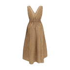 Beige Cotton Casual Dress
