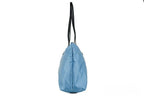 Versace Portuna Medusa Medium Cornflower Blue Nylon Leather Tote Bag Purse