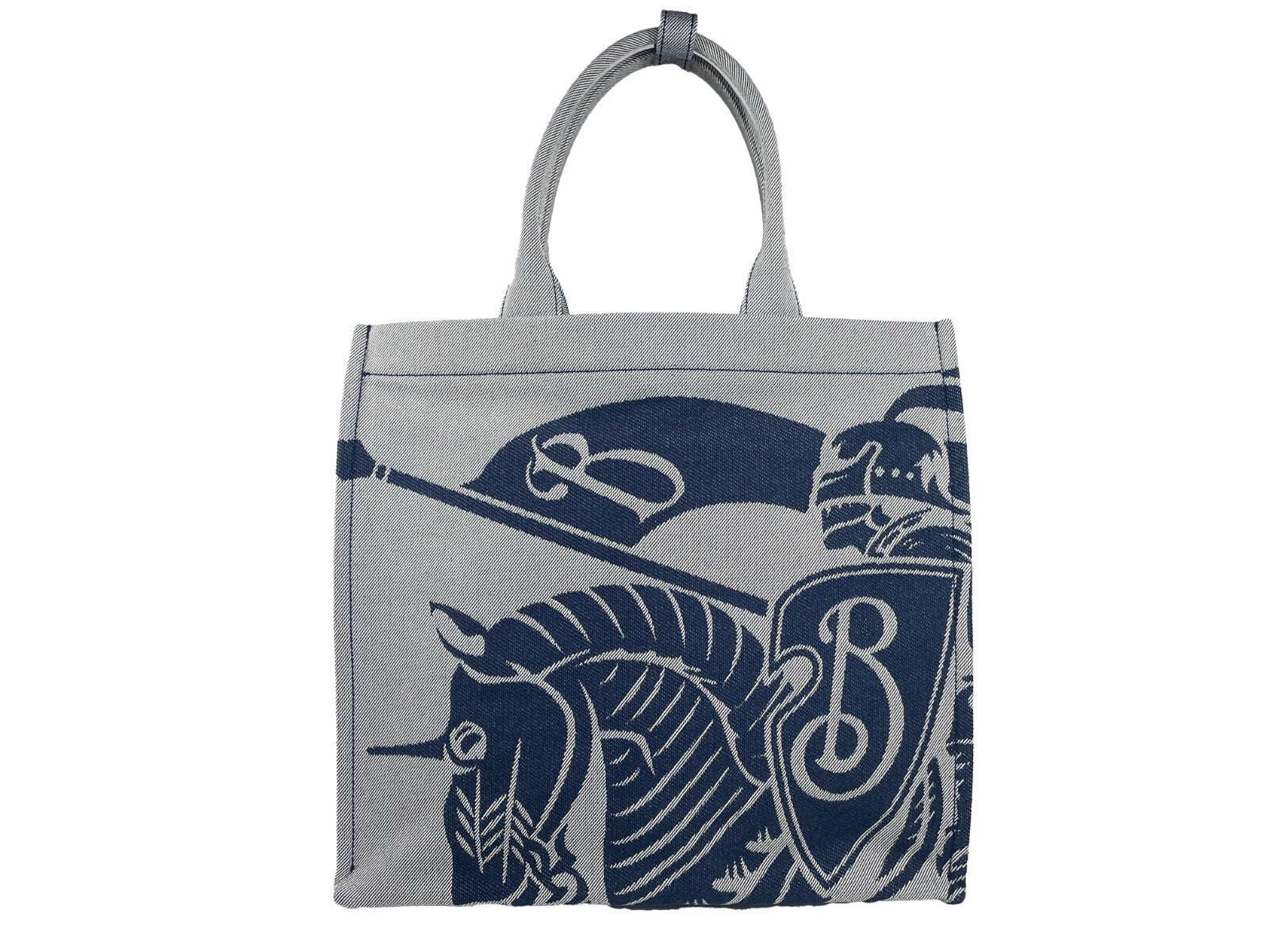 حقيبة توت من الكانفاس بطبعة EKD من بربري باللون الكحلي مع محفظة نقود