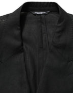 Black Linen Slim Fit Formal 2 Piece Suit