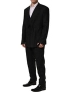 Black Linen Slim Fit Formal 2 Piece Suit
