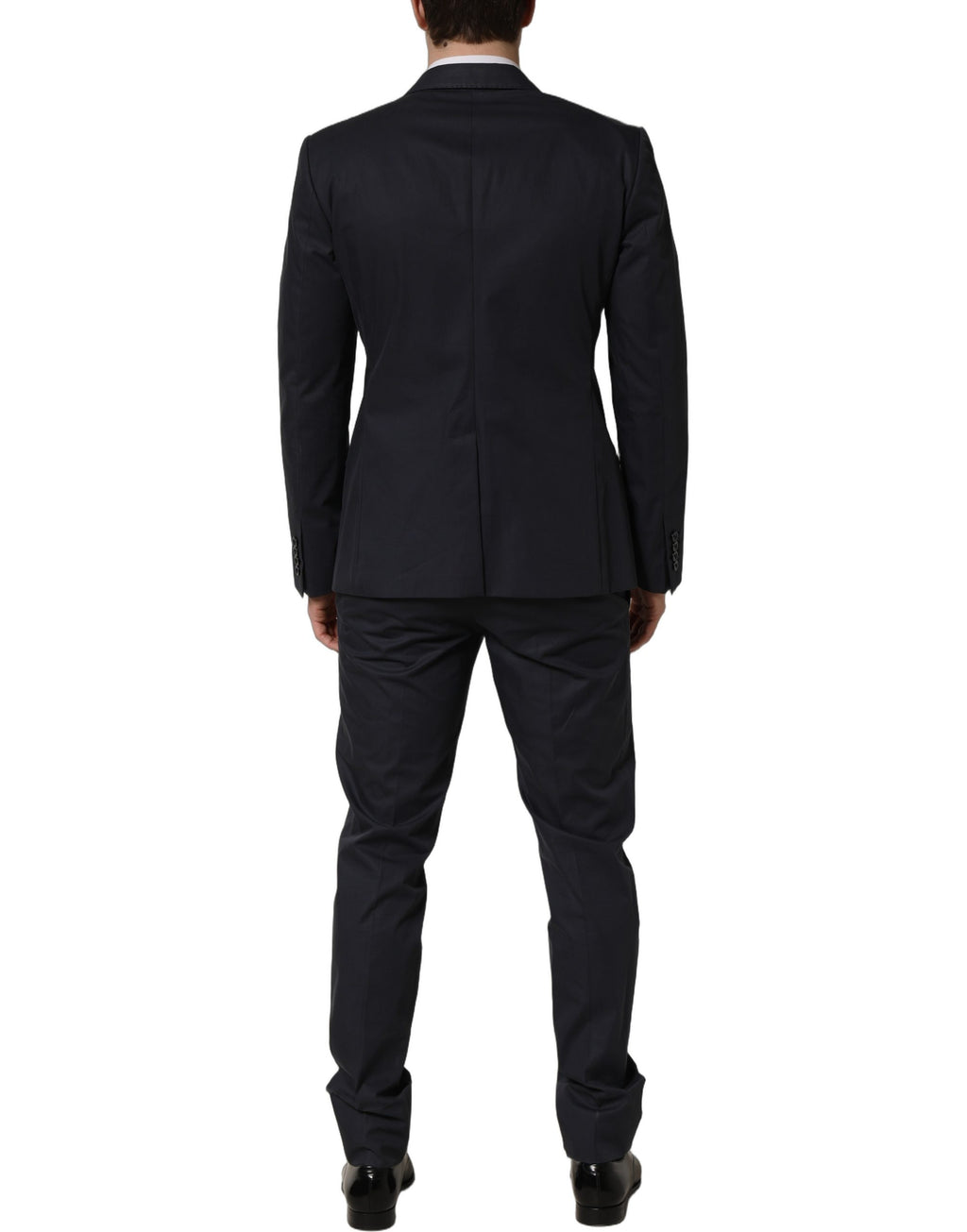 Blue Cotton Slim Fit Formal 2 Piece Men Suit