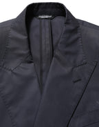 Blue Cotton Slim Fit Formal 2 Piece Men Suit