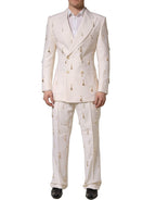 White Wool Slim Fit Formal 2 Piece Men Suit