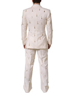 White Wool Slim Fit Formal 2 Piece Men Suit