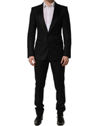 Black Wool Slim Fit Formal 2 Piece Men Suit