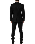 Black Wool Slim Fit Formal 2 Piece Men Suit