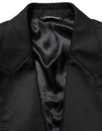 Black Wool Slim Fit Formal 2 Piece Men Suit