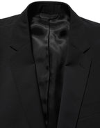 Black Wool Slim Fit Formal 2 Piece Men Suit