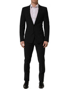 Black Wool Slim Fit Formal 2 Piece Men Suit