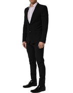 Black Wool Slim Fit Formal 2 Piece Men Suit