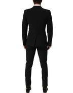 Black Wool Slim Fit Formal 2 Piece Men Suit