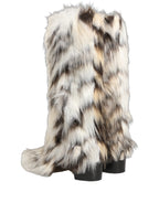 Multicolor Knee High Faux Fur Boots Shoes