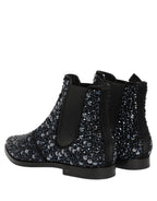 Black Embellished Chelsea Ankle Boots Shoes