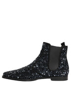 Black Embellished Chelsea Ankle Boots Shoes