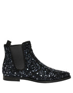 Black Embellished Chelsea Ankle Boots Shoes