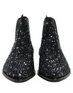 Black Embellished Chelsea Ankle Boots Shoes