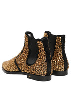 Gold Embellished Chelsea Ankle Boots Shoes