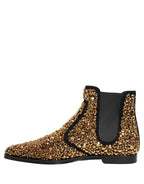 Gold Embellished Chelsea Ankle Boots Shoes