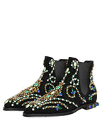 Black Embellished Chelsea Ankle Boots Shoes