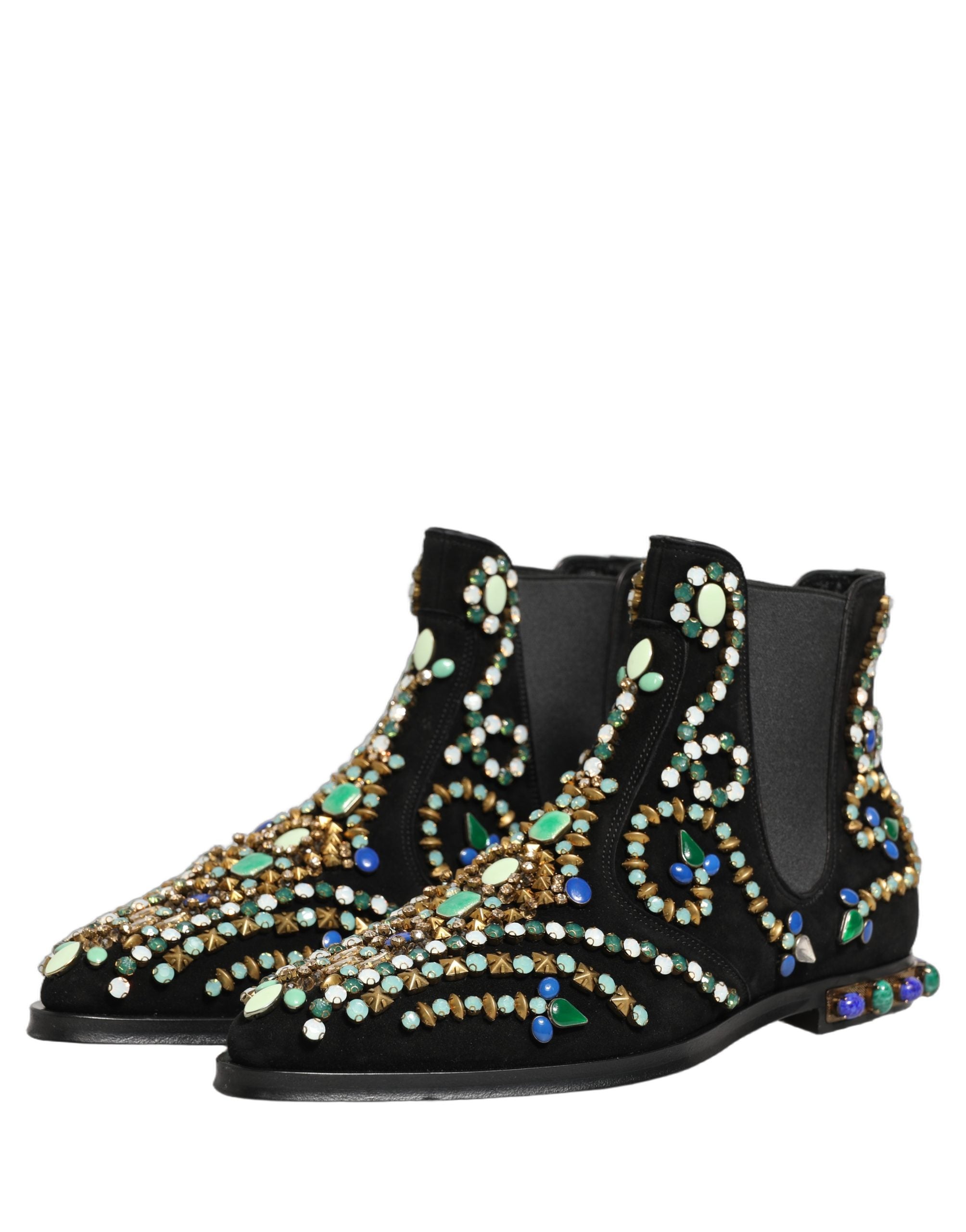 Black Embellished Chelsea Ankle Boots Shoes