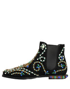 Black Embellished Chelsea Ankle Boots Shoes