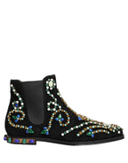Black Embellished Chelsea Ankle Boots Shoes