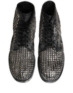 Black Leather Runway Studs Ankle Boots Shoes