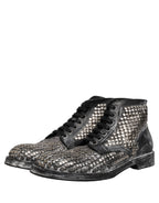 Black Leather Runway Studs Ankle Boots Shoes